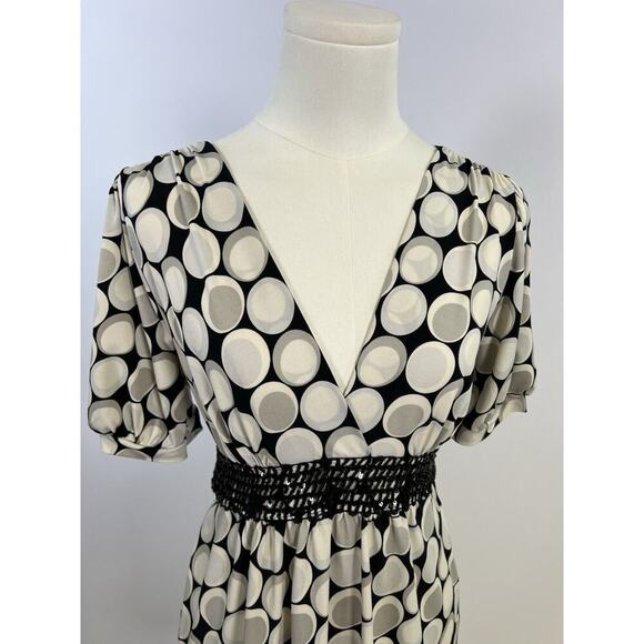 VTG Babydoll Top Womens Y2K 90s Tie Back Short Sleeve Embellished Size L - Picture 2 of 11